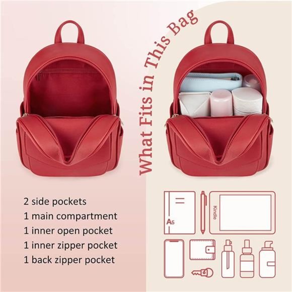 Mini Cute Bowknot Small Backpack Purse Girls Leather Bookbag for Women
